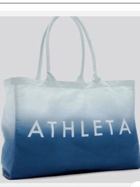 Athleta Ombre Blue Canvas Beach Yoga Tote